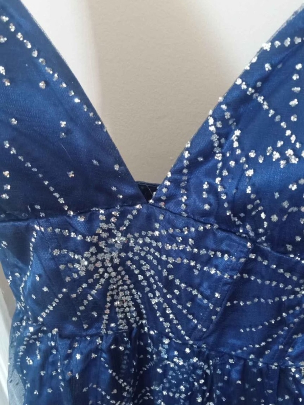Windsor Navy Dress with Silver Sequin Detail
